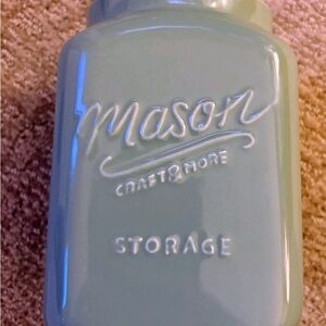 Mason Teal Storage Jar